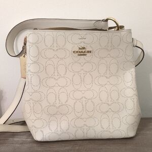Coach Cream Crossbody Bag with Gold Accents
